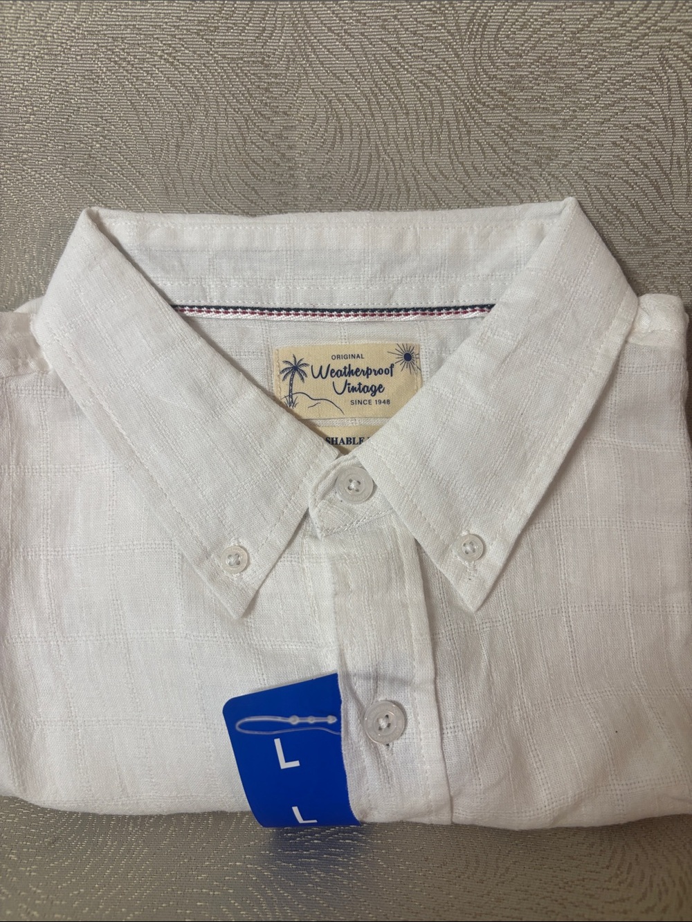 Weatherproof White Men's Button-Down Casual short sleeve Shirt 0382 - Picture 4 of 4